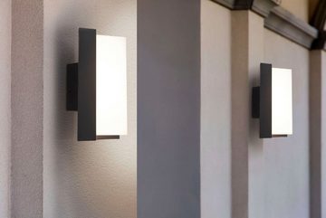 näve LED Außen-Wandleuchte Rico, LED fest integriert, Warmweiß, Wandleuchte, Terrasse, anthrazit, Höhe: 14,8cm, LED warmweiß