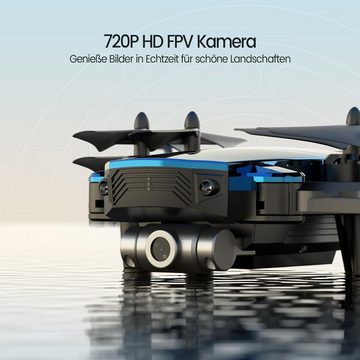 DEERC Drohne (720P, Faltbar RC Quadcopter mit FPV Live Übertragung,lange Gestensteuerung)
