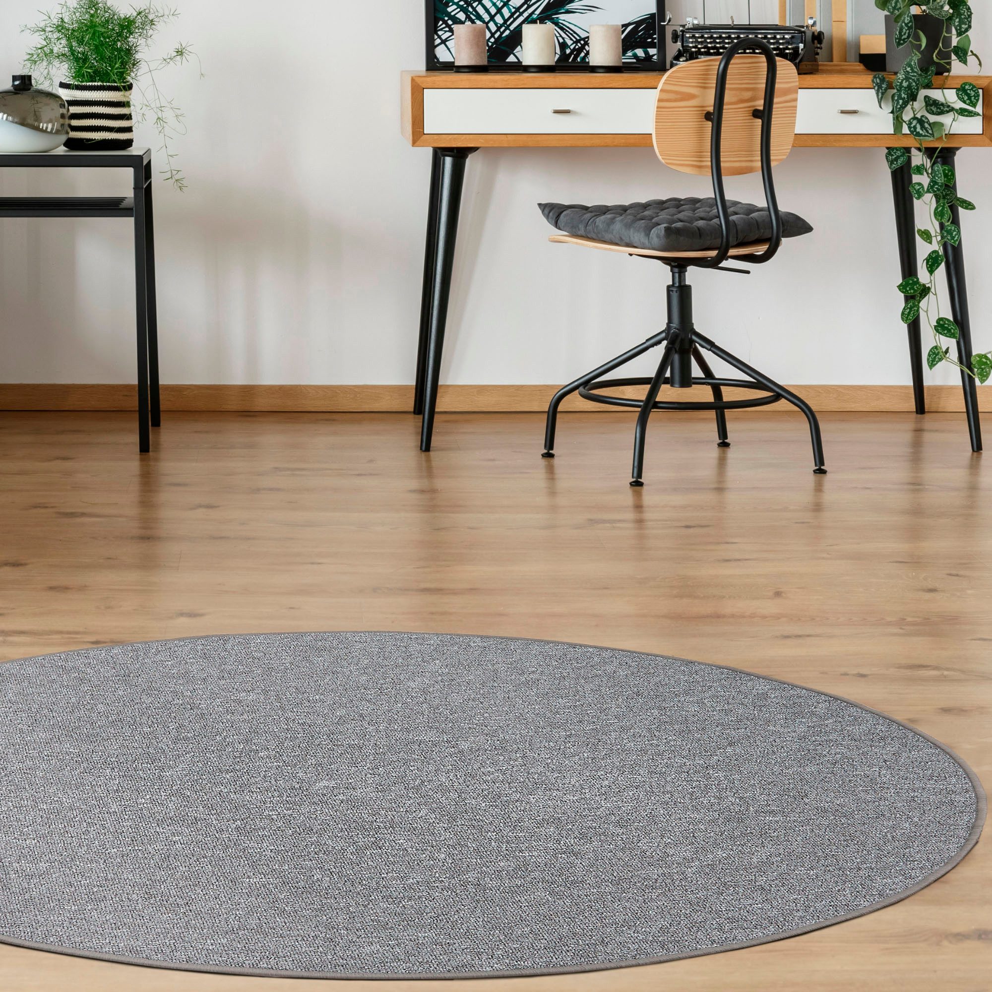 Andiamo Teppich Luton, rund, Höhe: 5 mm, melierte Optik, ideal im Wohnzimmer & Schlafzimmer