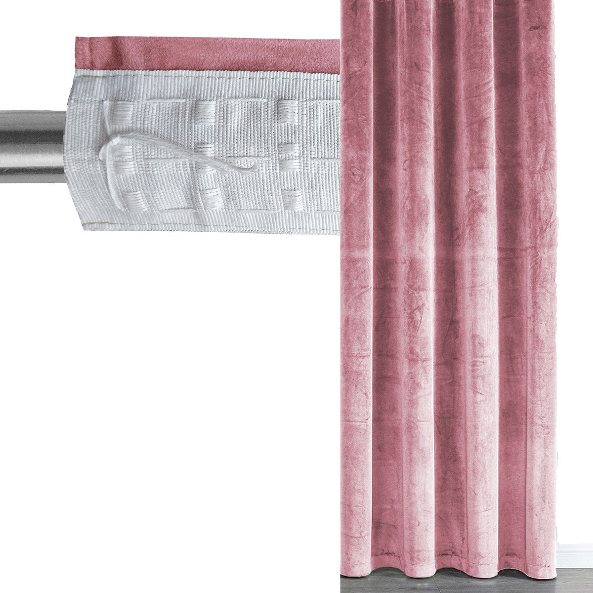 Vorhang SAMT Vorhang Ösen Verdunkelungsvorhang abdunkelnd (1 St), Kräuselband, abdunkelnd, Polyester, verdunkelnd