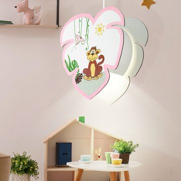 etc-shop Dekolicht, RGB LED Smart Home Pendel Lampe Kinder Zimmer Affen Motiv Alexa