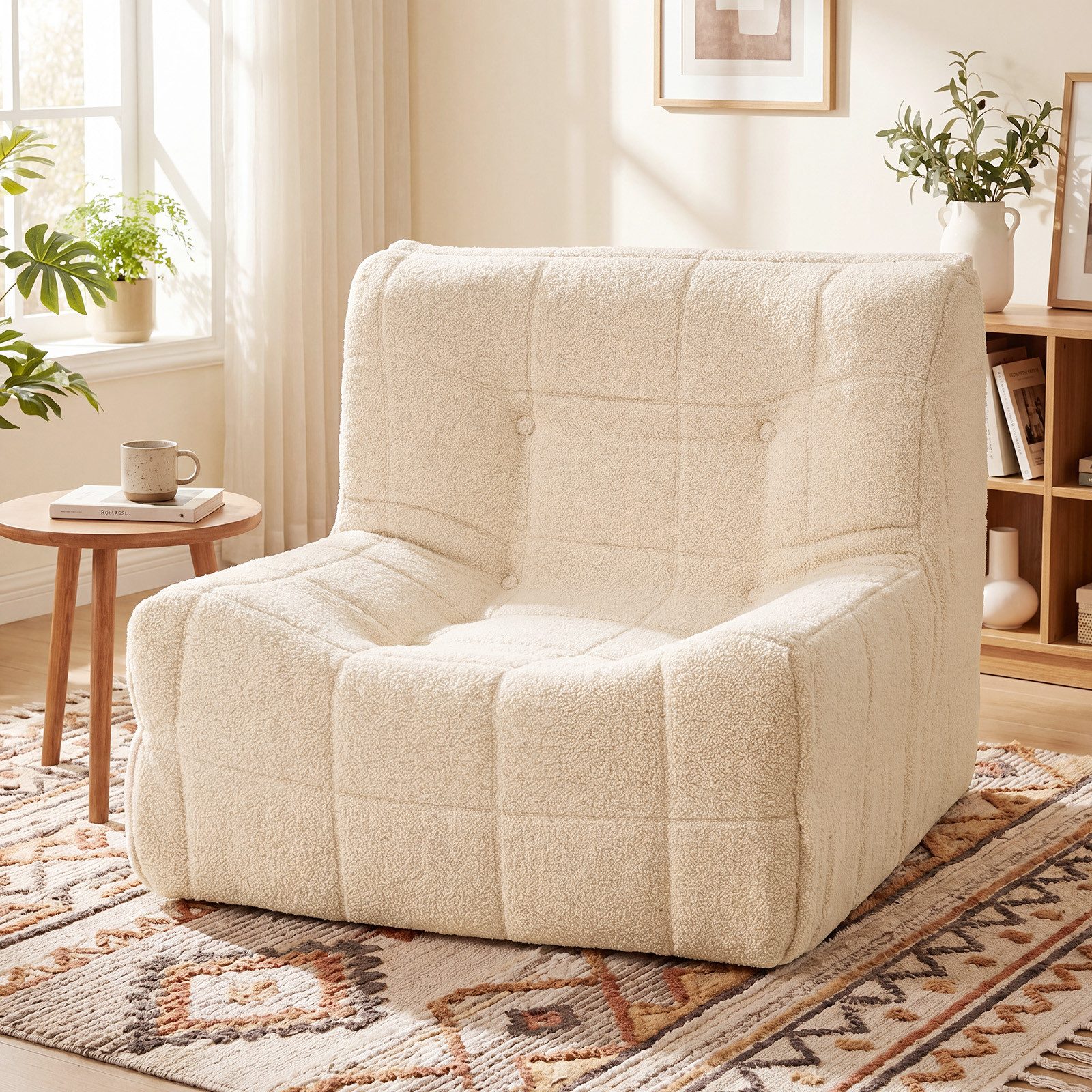 COSTWAY Sitzsack, Bodensofa mit einteiligem Schaumstoff Lazy Sofa
