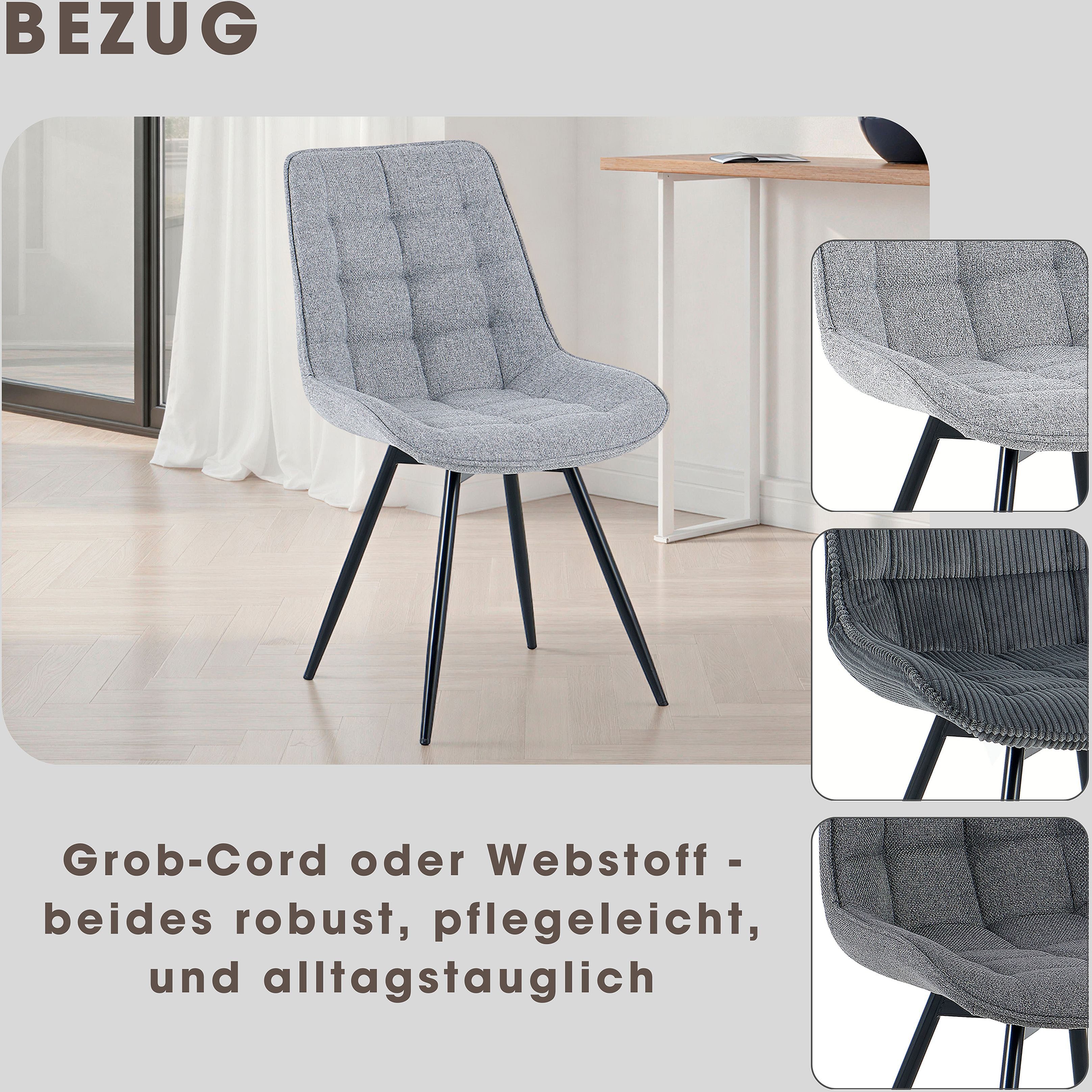 OTTO home Esszimmerstuhl Catania (Set, 2 St), bequemer Stuhl, 360 Grad drehbar in verschiedenen Stoffen und Farben. – Bild 3 von 5