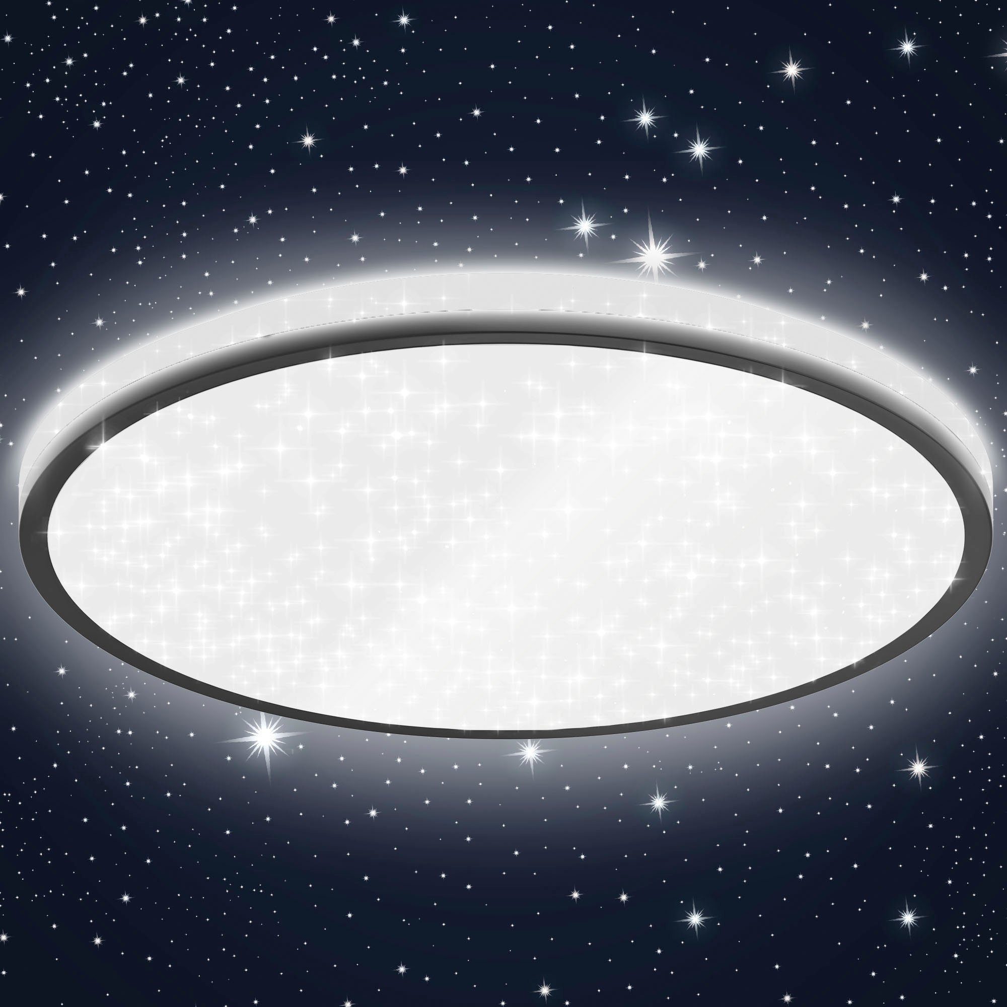 Licht, 1.800Lm, Neutralweißes Ø33cm, LED LED B.K.Licht integriert, LED Schwarz Indirektes Sternenhimmel, 4.000K, BK_DL1523 Deckenleuchte 18W, fest Deckenlampe, Neutralweiß, Licht, Backlight,