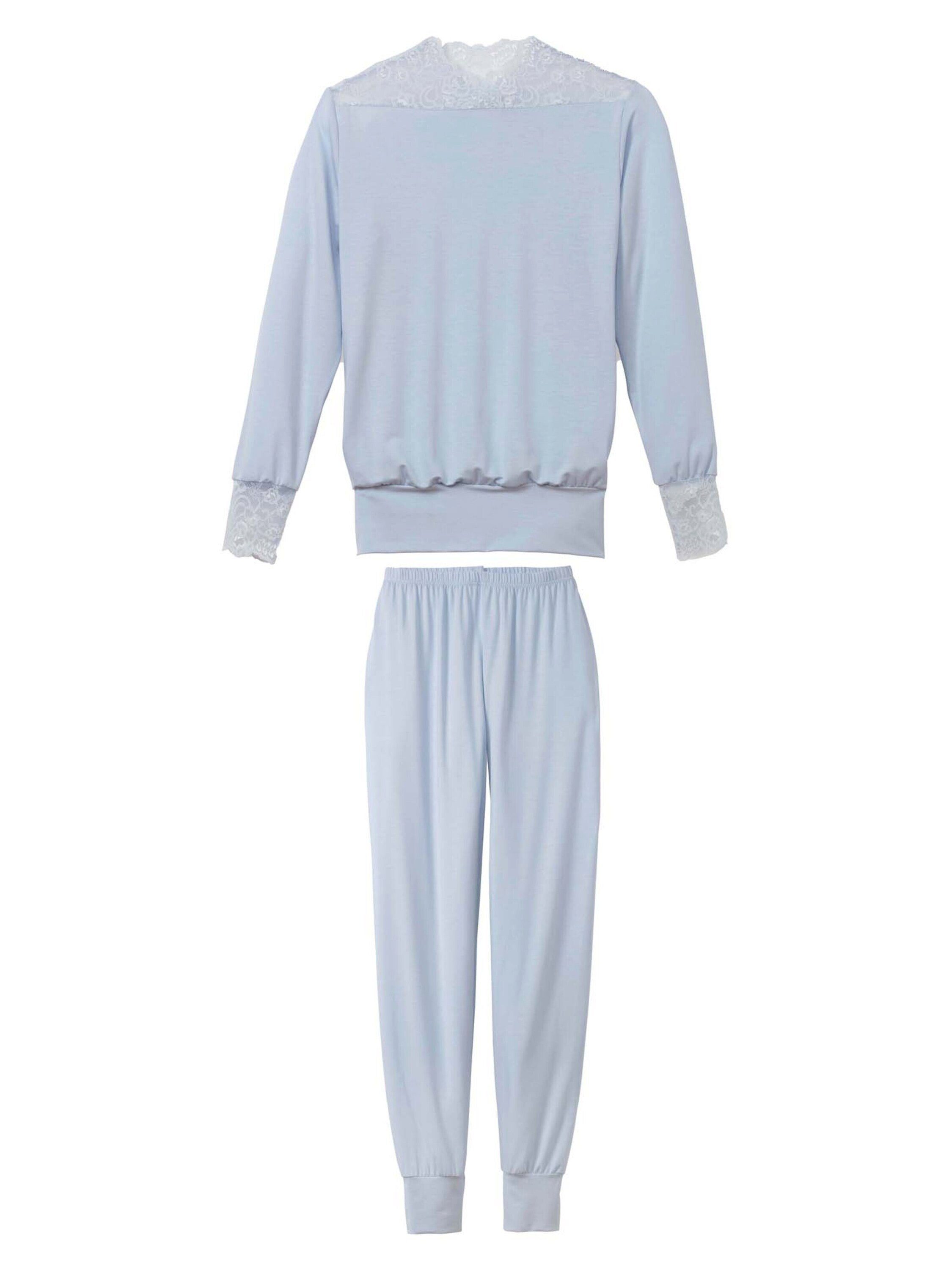 CALIDA Schlafanzug (1 tlg) Spitze harmony blue