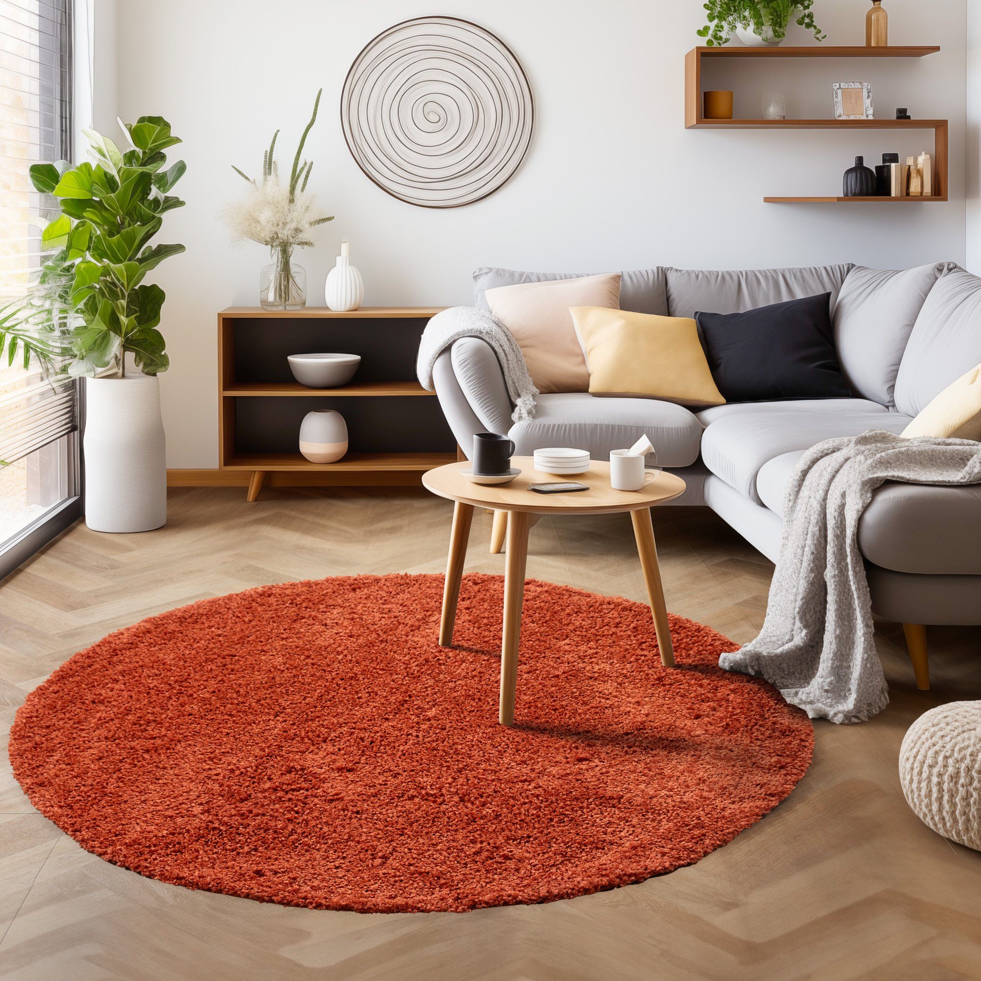 SIMPEX24 Teppich Unicolor - Einfarbig, Rund, günstig online kaufen