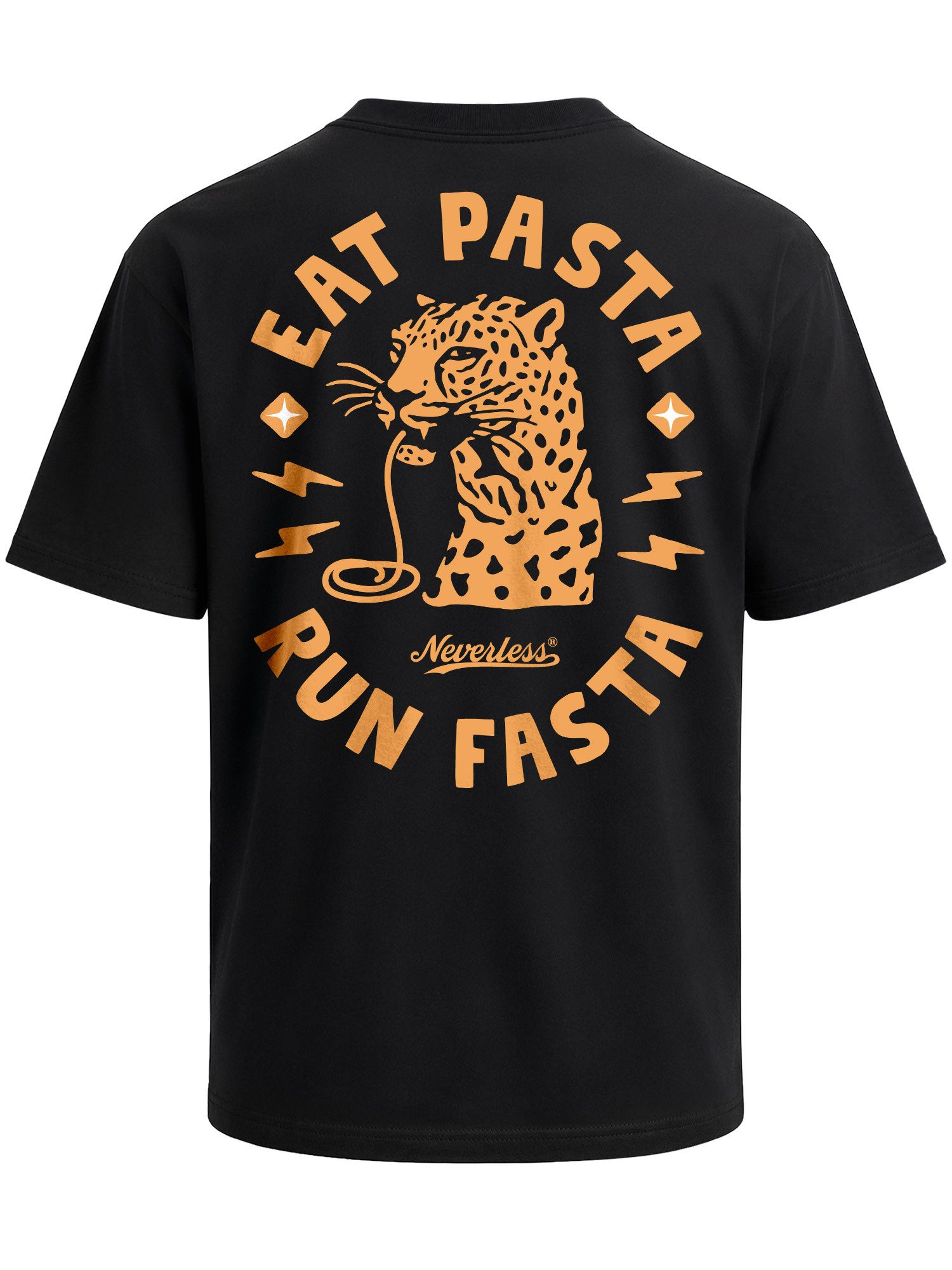 Neverless Oversize-Shirt Herren T-Shirt - Eat pasta - Oversized Relaxed Fit Sommer Fashion mit Print