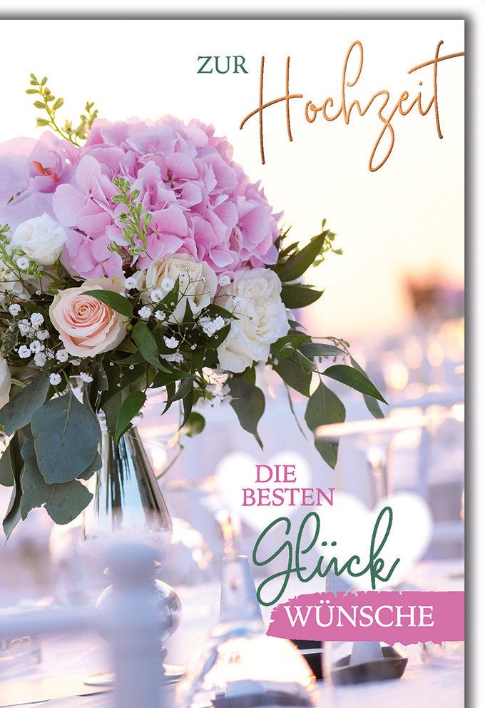 Grußkarten Hochzeit - Karte mit Umschlag - Hortensienstrauß