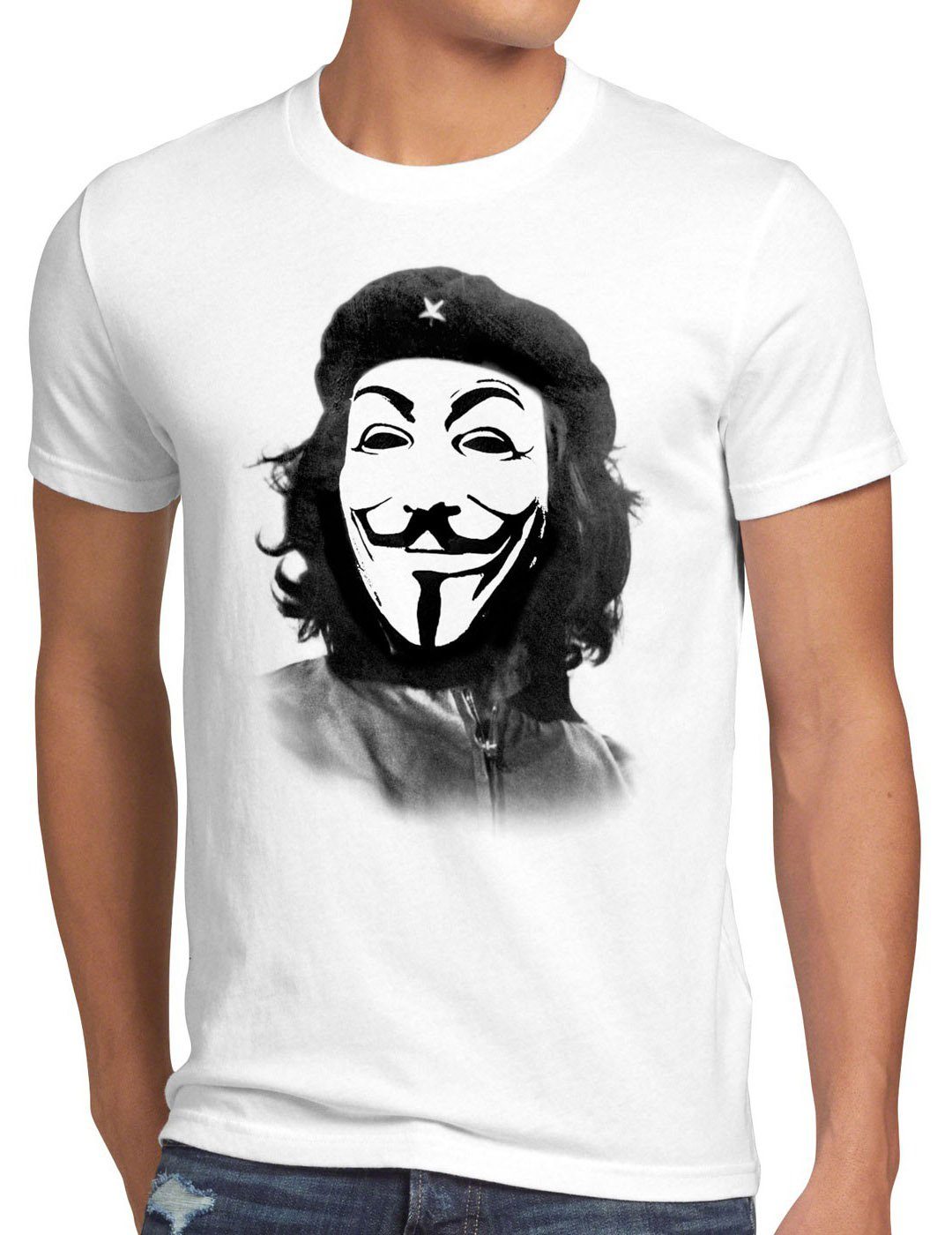 Print-Shirt occupy hacker fawkes Herren fawkes weiß g8 Che Guevara guy Anonymous maske guy T-Shirt kuba style3