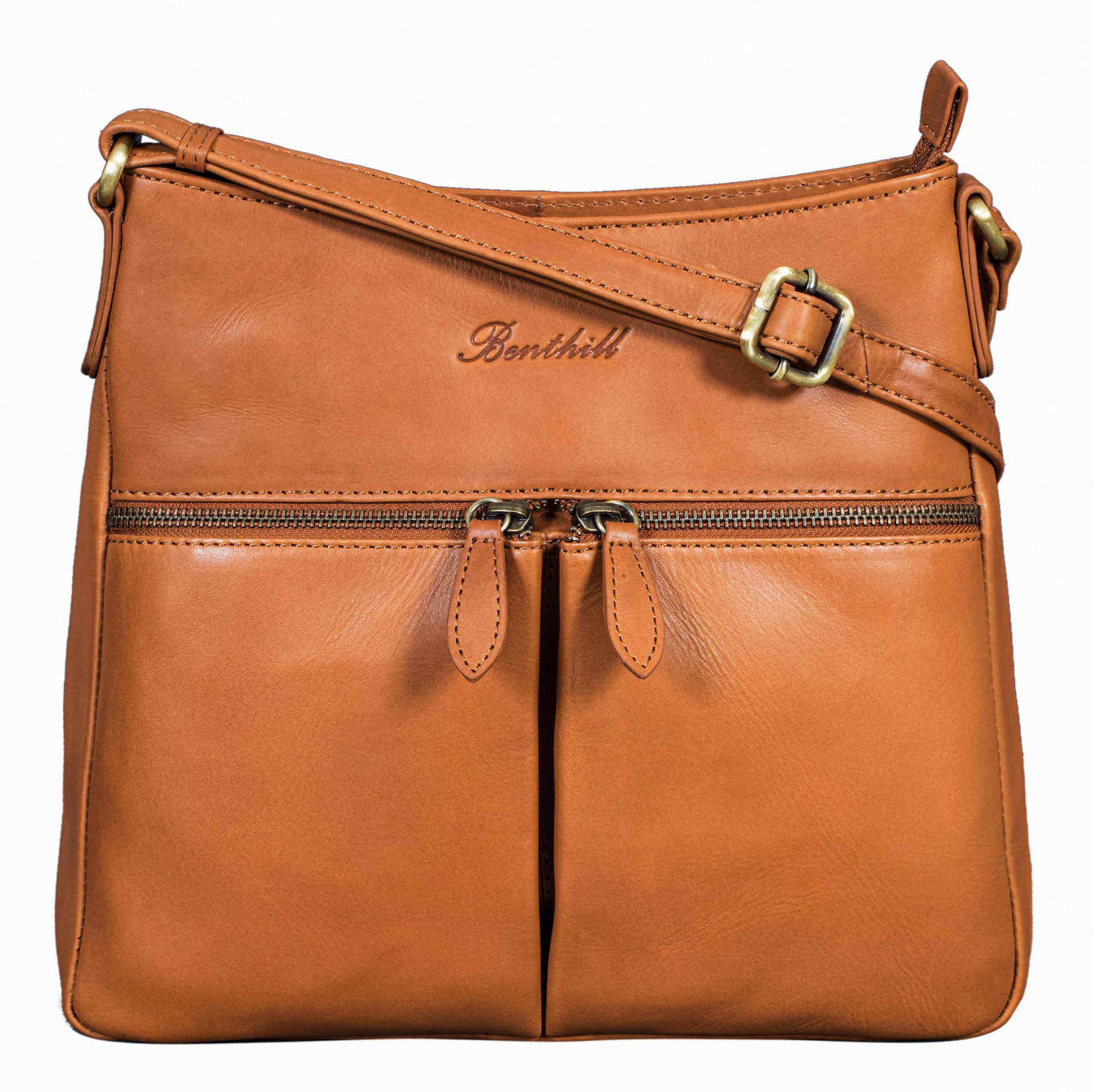 Benthill Umhängetasche Damen Echt Leder Umhängetasche Handtasche Schultertasche Shopper, Schultergurt / Umhängegurt Reißverschlussfach