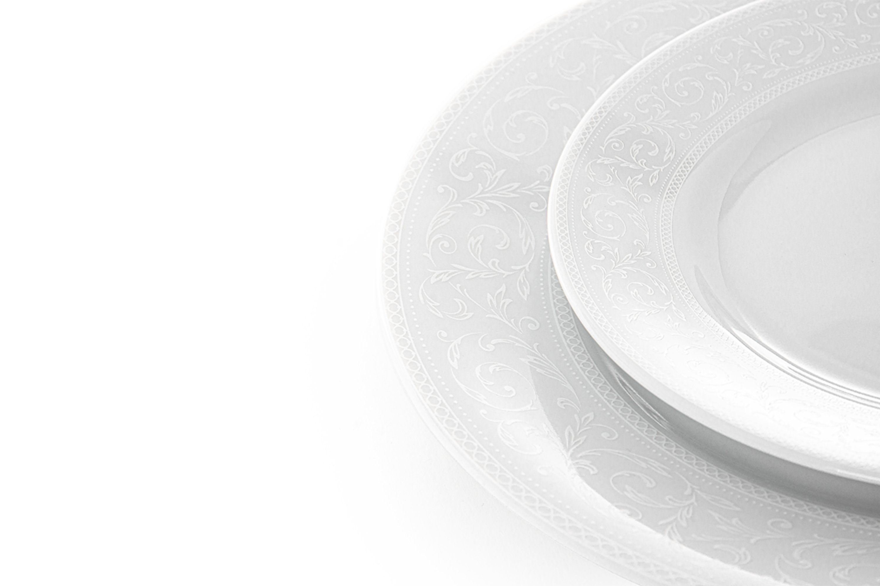 KONSIMO® Kaffeeservice AMELIA Tasse & Untertasse (12-tlg), 6 Personen, Porzellan, 250ml, Klassisch-Stil