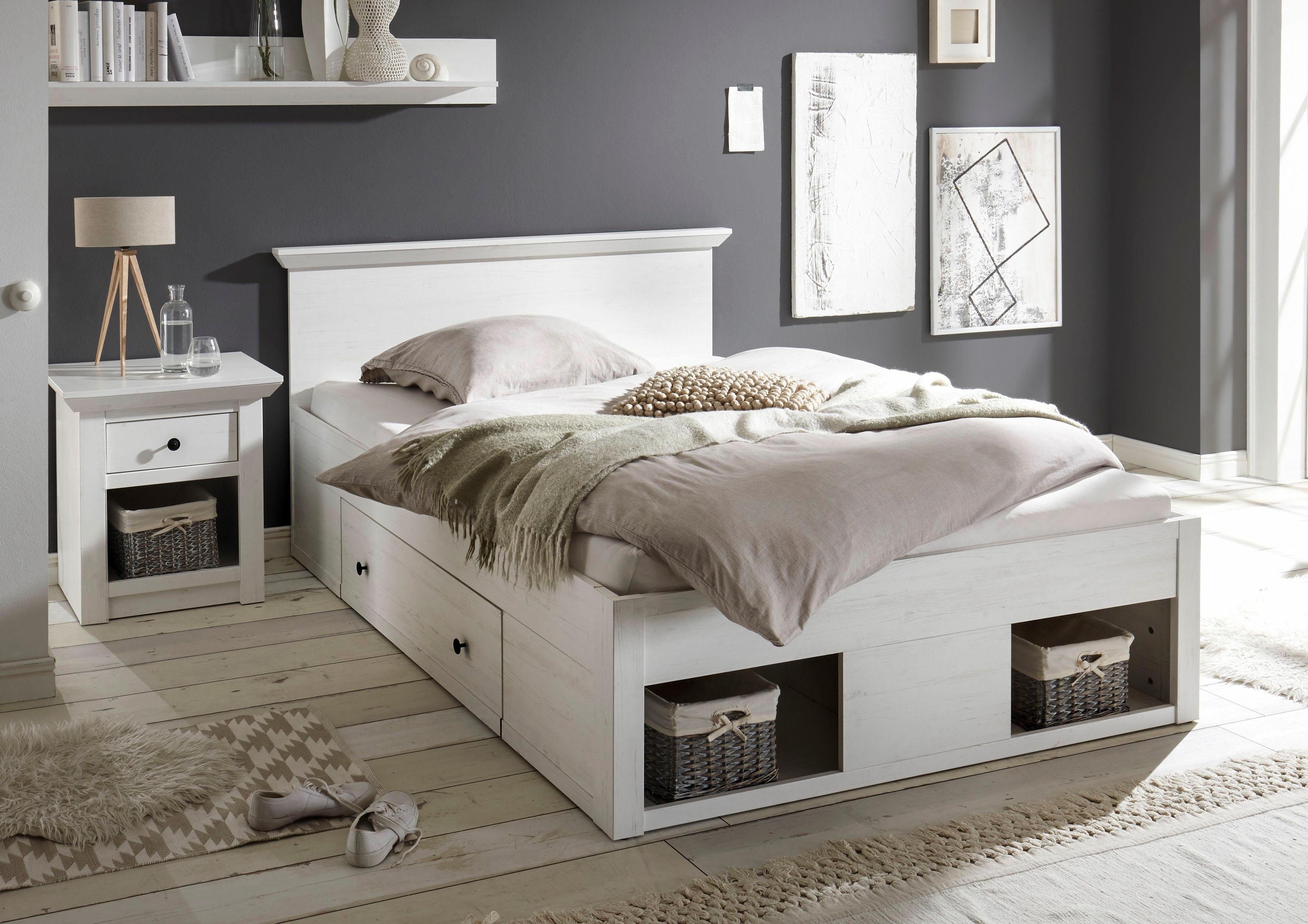 Home affaire Bett California Doppelbett im Landhausstil, Stauraumbett mit S günstig online kaufen