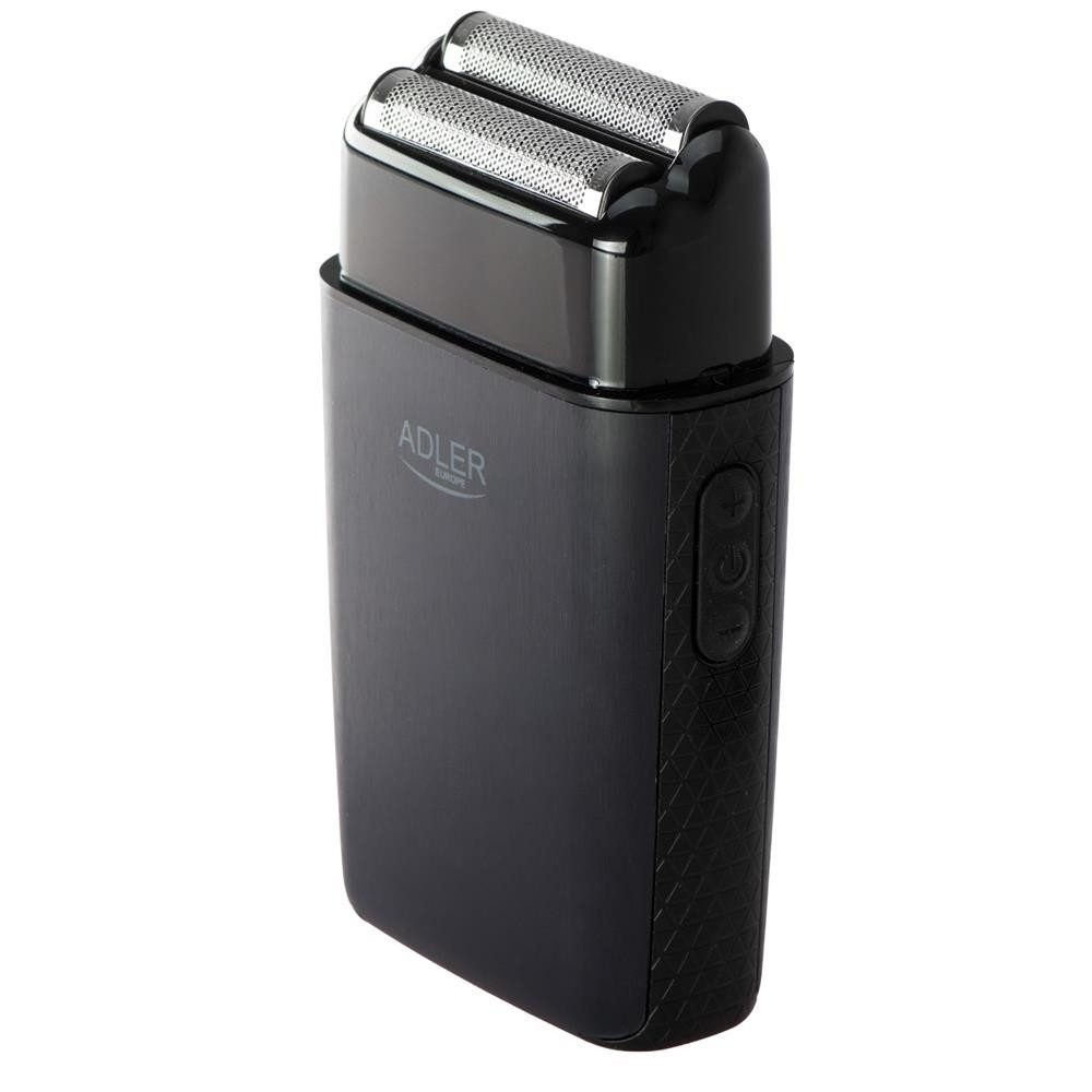 ADLER EUROPE Elektrorasierer AD 2949 Dual-Folienrasierer mit IPX6, LED, USB-C, 3 Stufen, 110 Min, Unter fließendem Wasser abspülbar, abnehmbarer Scherkopf, Reinigungsbürste, 0,05-mm-Rasur, Edelstahlklinge, 7.200 U/min, Netzbetrieb, ABS-Gehäuse, 0,05-mm-Rasur, Edelstahlklinge, 7.200 U/min, Netzbetrieb, ABS-Gehäuse