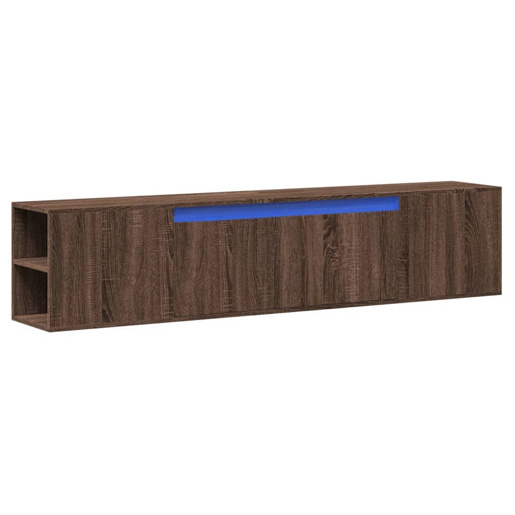 vidaXL TV-Wand TV-Wandschrank mit LED-Beleuchtung Braun günstig online kaufen