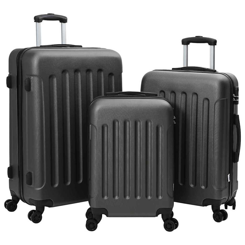vidaXL Koffer 3 pcs Dunkelgrau 50 x 31 x 78 cm ABS Kunststoff