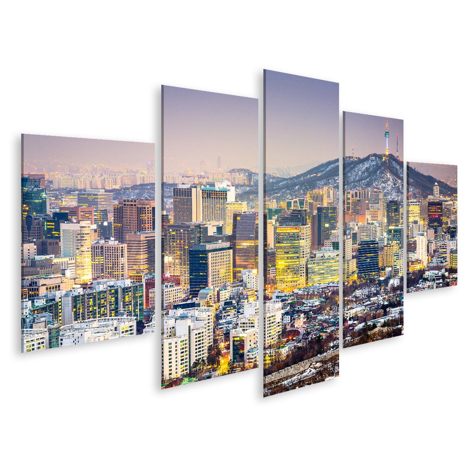 Leinwandbild Bild auf Leinwand Seoul Südkorea Skyline Stadt Wandbild Leinwandbild W