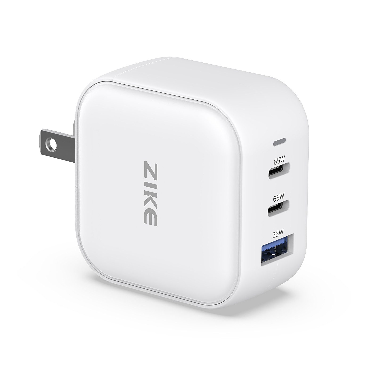 ZIKE Z265B 66W GaN USB-C, 3-Port-Wandladegerät USB-Ladegerät