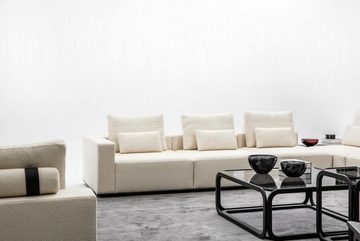 JVmoebel Wohnzimmer-Set Weiße Sofagarnitur L-Form Sofa Ecksofa Sessel Textil Couch Sofas, (Nur Ecksofa L-Form + 3 Sitzer + 2х Sessel), Made in Europe