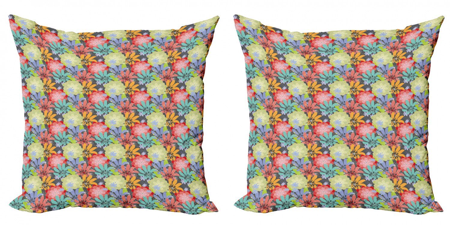 (2 Digitaldruck, Garten-Kunst Accent Abakuhaus Romantischer Blumenstrauß Modern Stück), Doppelseitiger Kissenbezüge