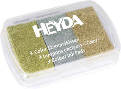 Heyda HEYDA Stempelkissen 3-Color, gold/silber/kupfer Stempelkissen