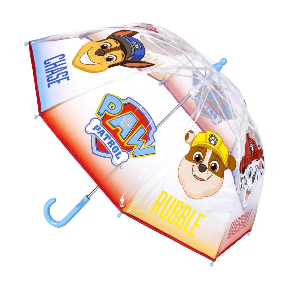 PAW PATROL Stockregenschirm PAW PATROL Chase Rubble Marshall Kuppelschirm, Blau