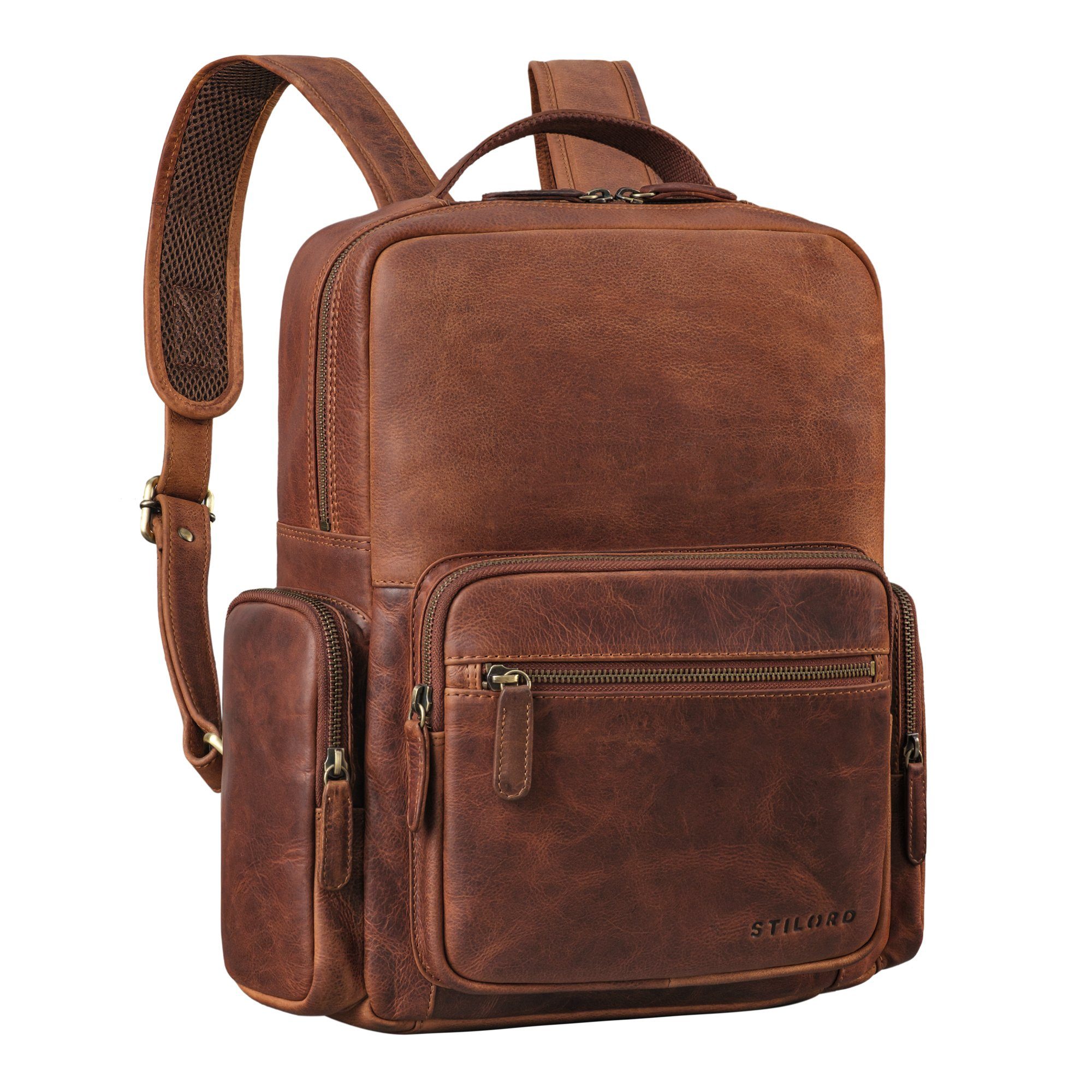 Notebook-Rucksack "Polino" Business Rucksack Herren Leder 15,6 Zoll