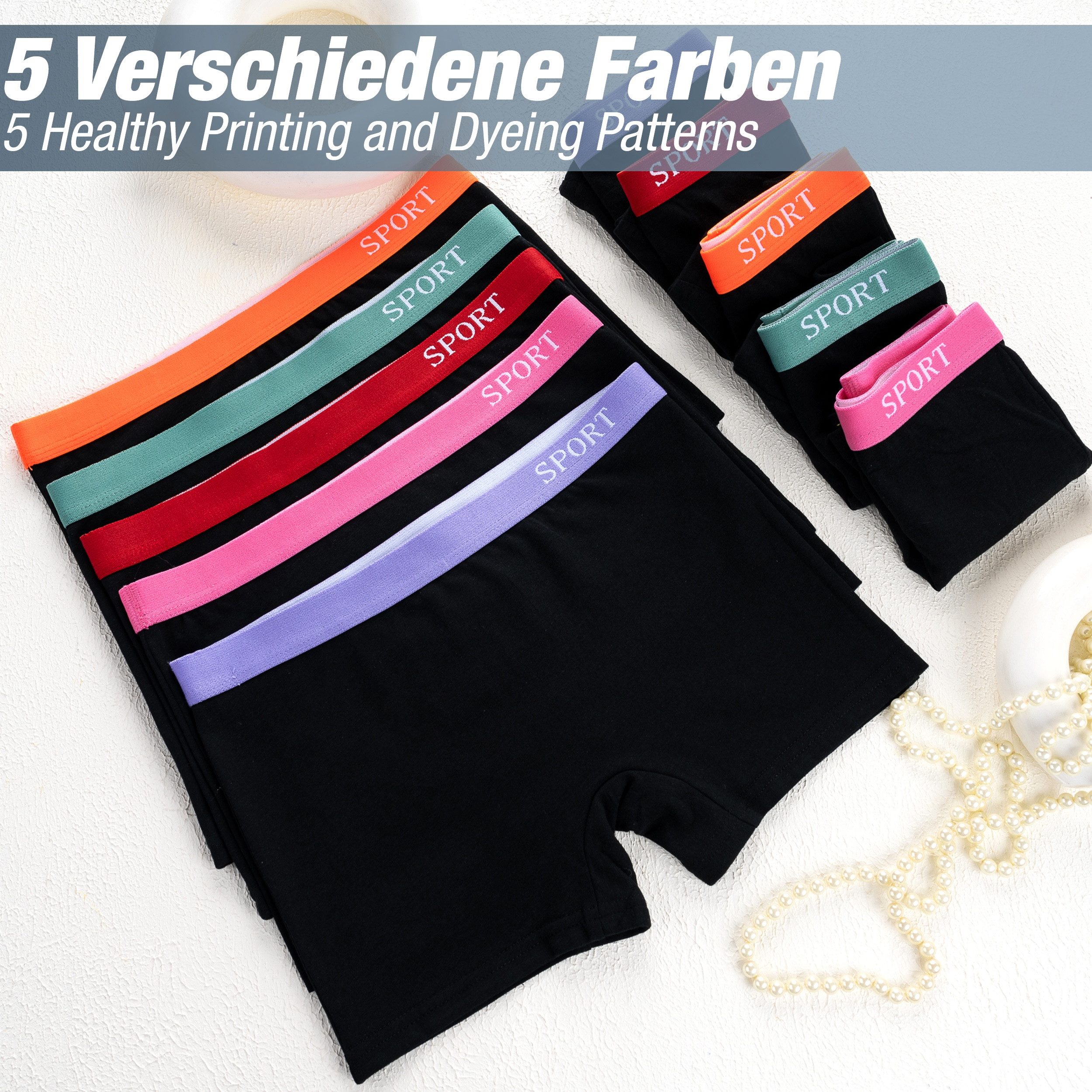 LOREZA Panty 10er Set Mädchen Pantys Boxershorts - Sport - Schwarz (Spar-Packung, 10-St)