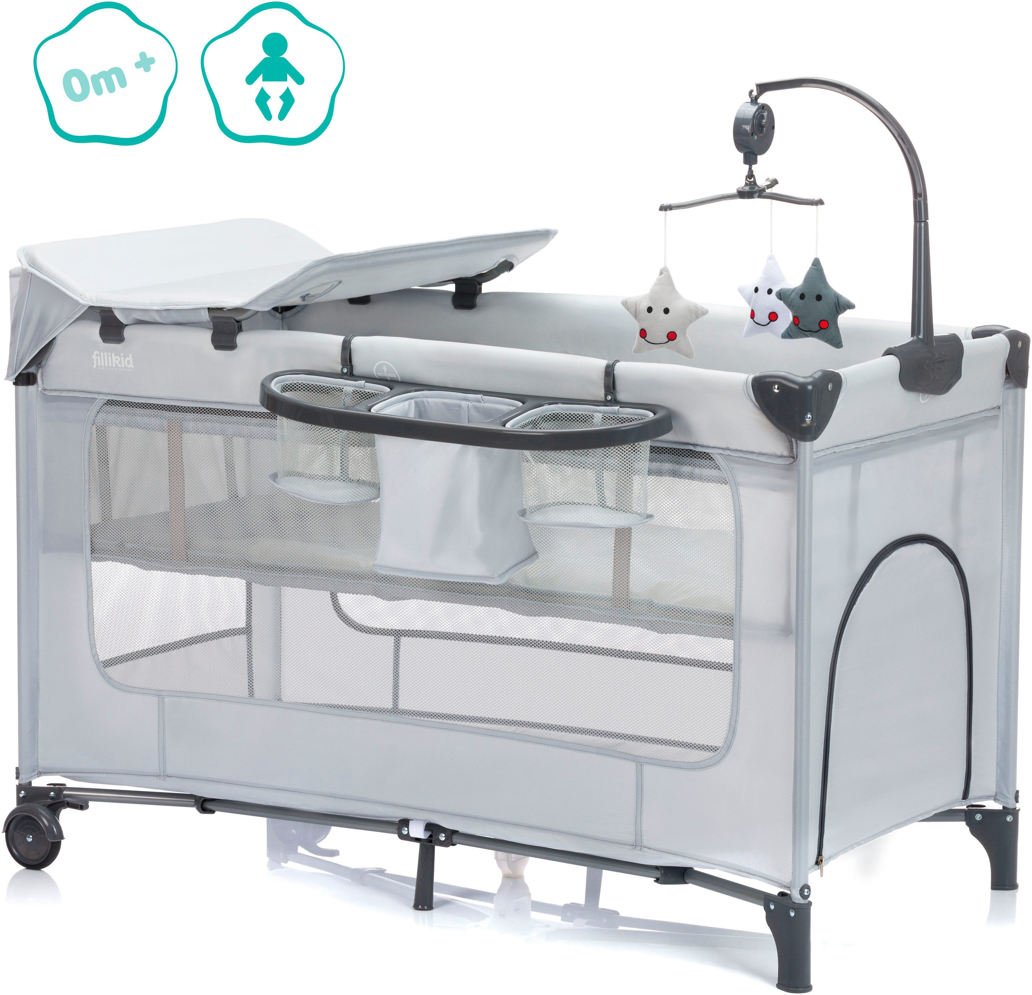 Fillikid Baby-Reisebett Capri, mit 2 Rollen, günstig online kaufen