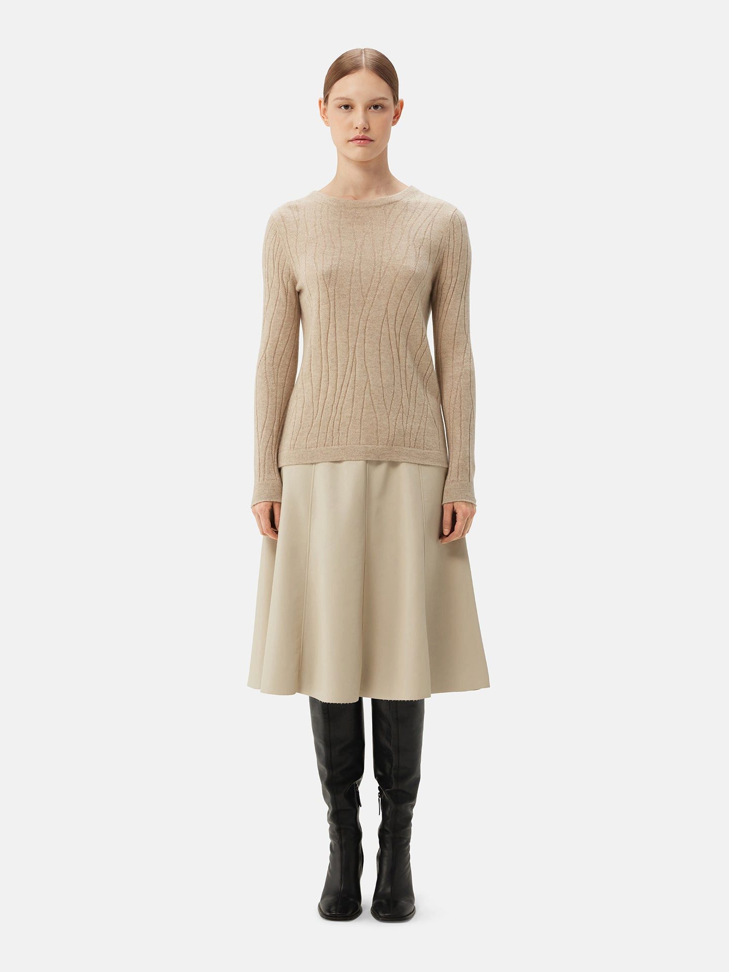 GOBI Cashmere Rundhalspullover Naturfarbe Kaschmir Pullover günstig online kaufen