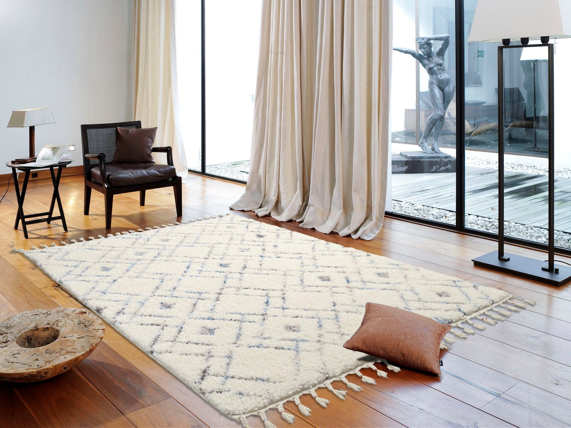 GALLERY M branded by Musterring Hochflor-Teppich BOHO, rechteckig, Höhe: 12 mm