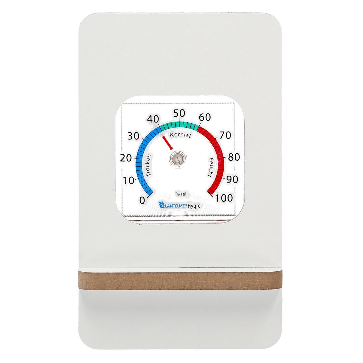 Lantelme Hygrometer im Holzrahmen Analog Luftfeuchtemesser für Innen Zimmer Tisch, (Kunststoff Термометр mit Holzständer im Set), Farbe Auswählbar, zum hinstellen geeignet, 16 x 9,5 x 8,5 cm