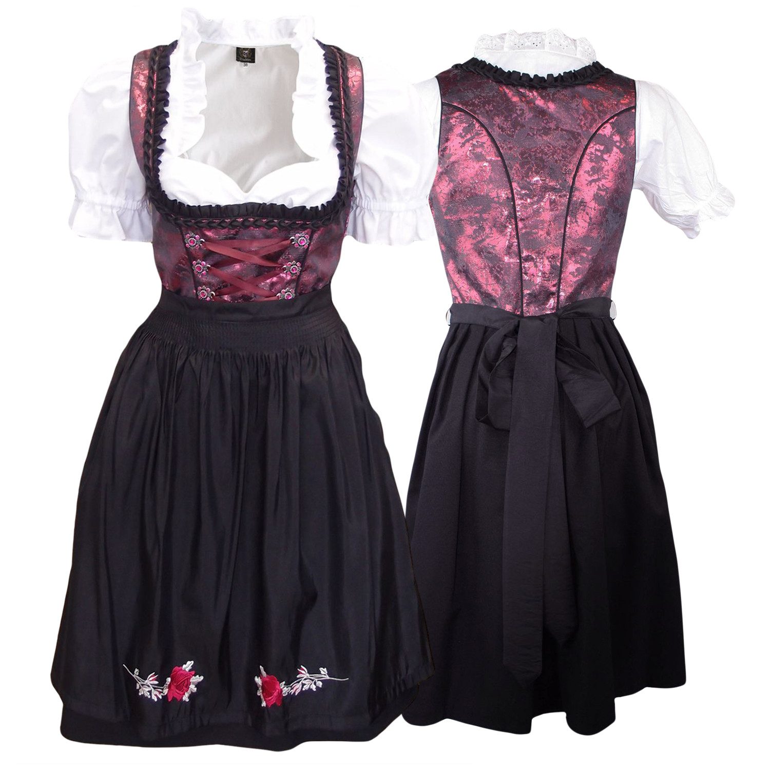 German Wear Dirndl OD3 Schwarz/ Weinrot günstig online kaufen