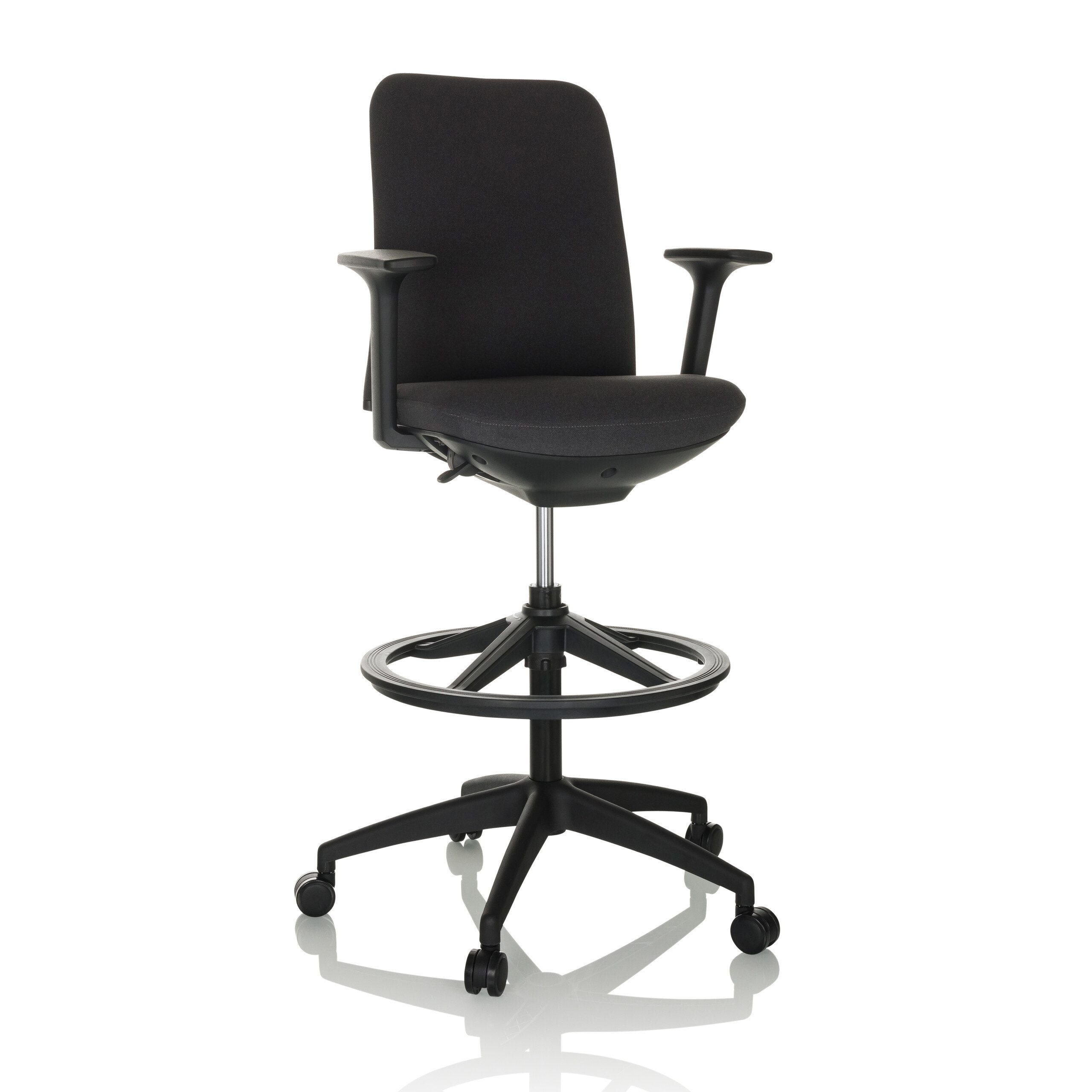 hjh OFFICE Drehstuhl Counterstuhl Nestora Work Stoff mit Armlehnen (1 St), Arbeitsstuhl hoch, Bürostuhl mit Fußablage