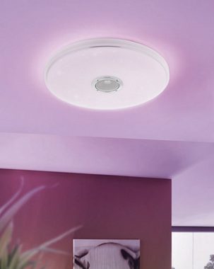 EGLO LED Deckenleuchte Milazzo, Leuchtmittel inklusive, Badezimmer Lampe, Kristalleffekt LED Deckenleuchte, IP44, Ø 40cm