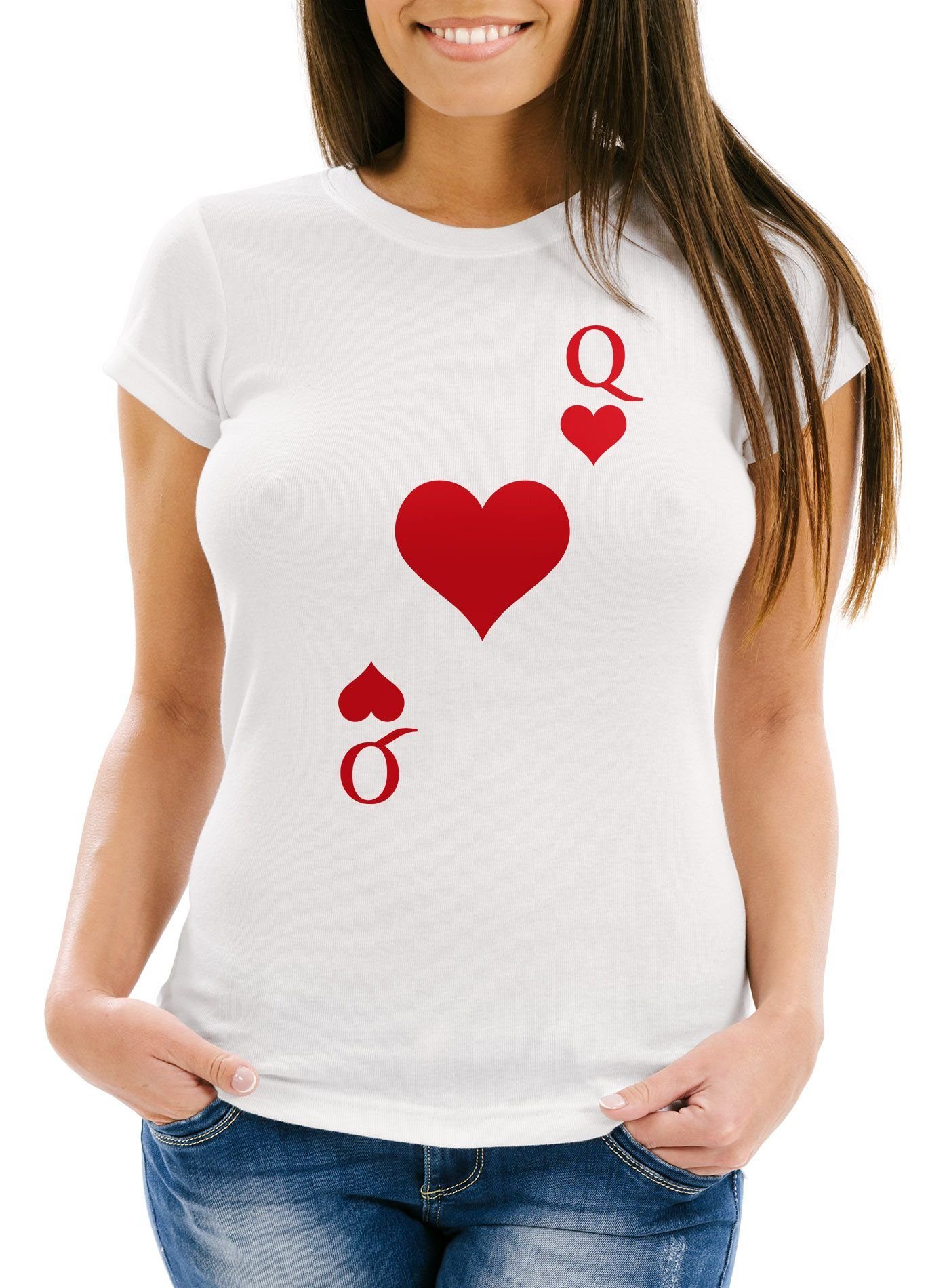 MoonWorks Print-Shirt Damen T-Shirt Kartenspiel Kostüm günstig online kaufen