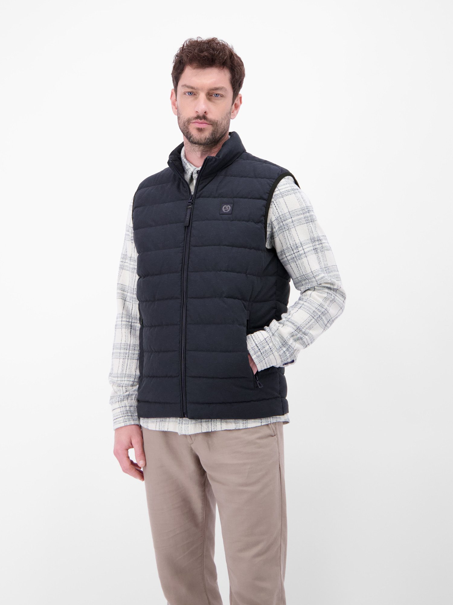 LERROS Steppweste LERROS Steppweste aus Baumwolle und Leinen, gefüttert