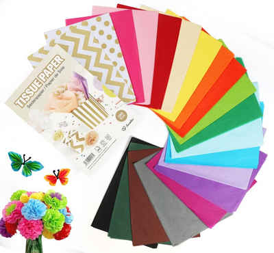 Homewit Transparentpapier A4 Seidenpapier Buntpapier für Pompoms Papierblumen Geschenktüten, für Hochzeit Tisch Party Dekoration