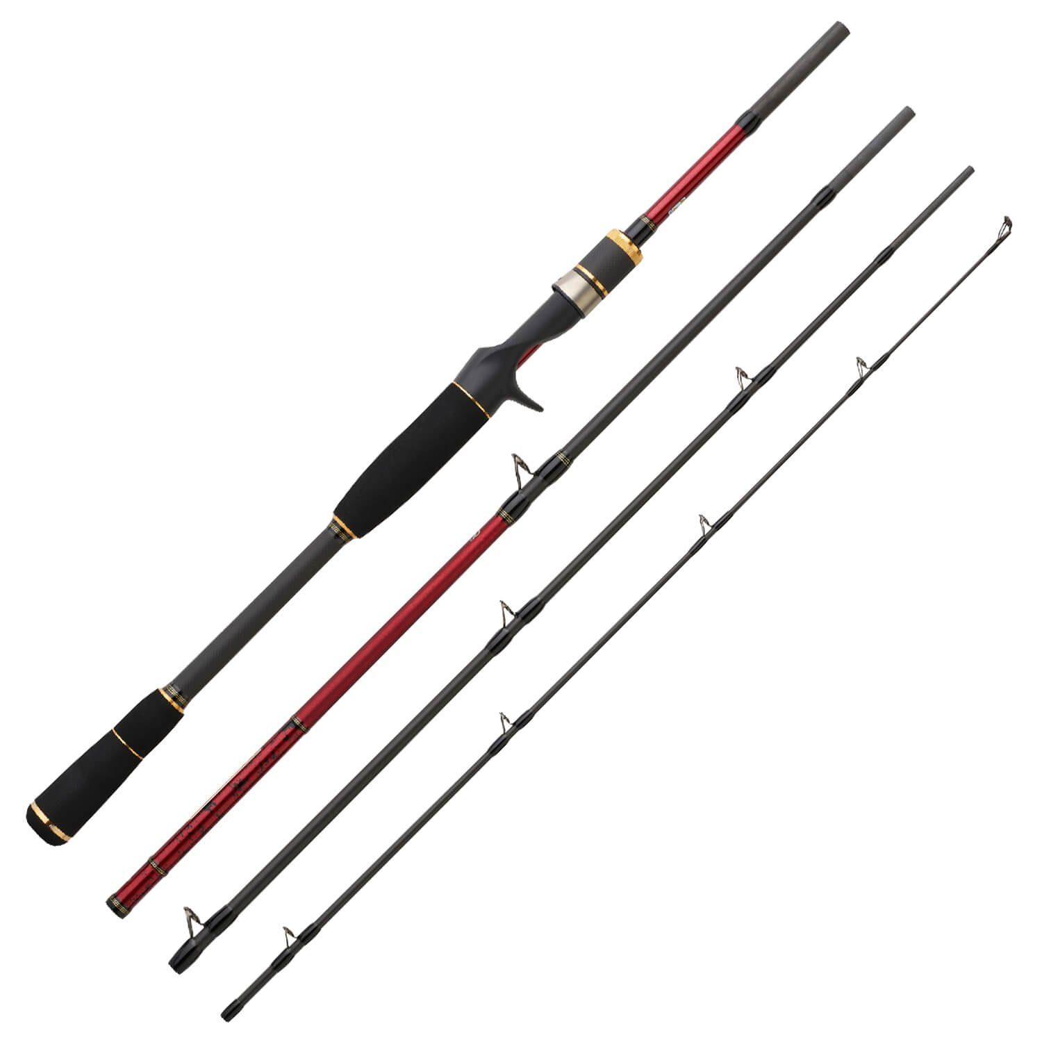 Hearty Rise Reiserute Hearty Rise Red Shadow Special Reiserute Baitcastrute, (4-tlg)
