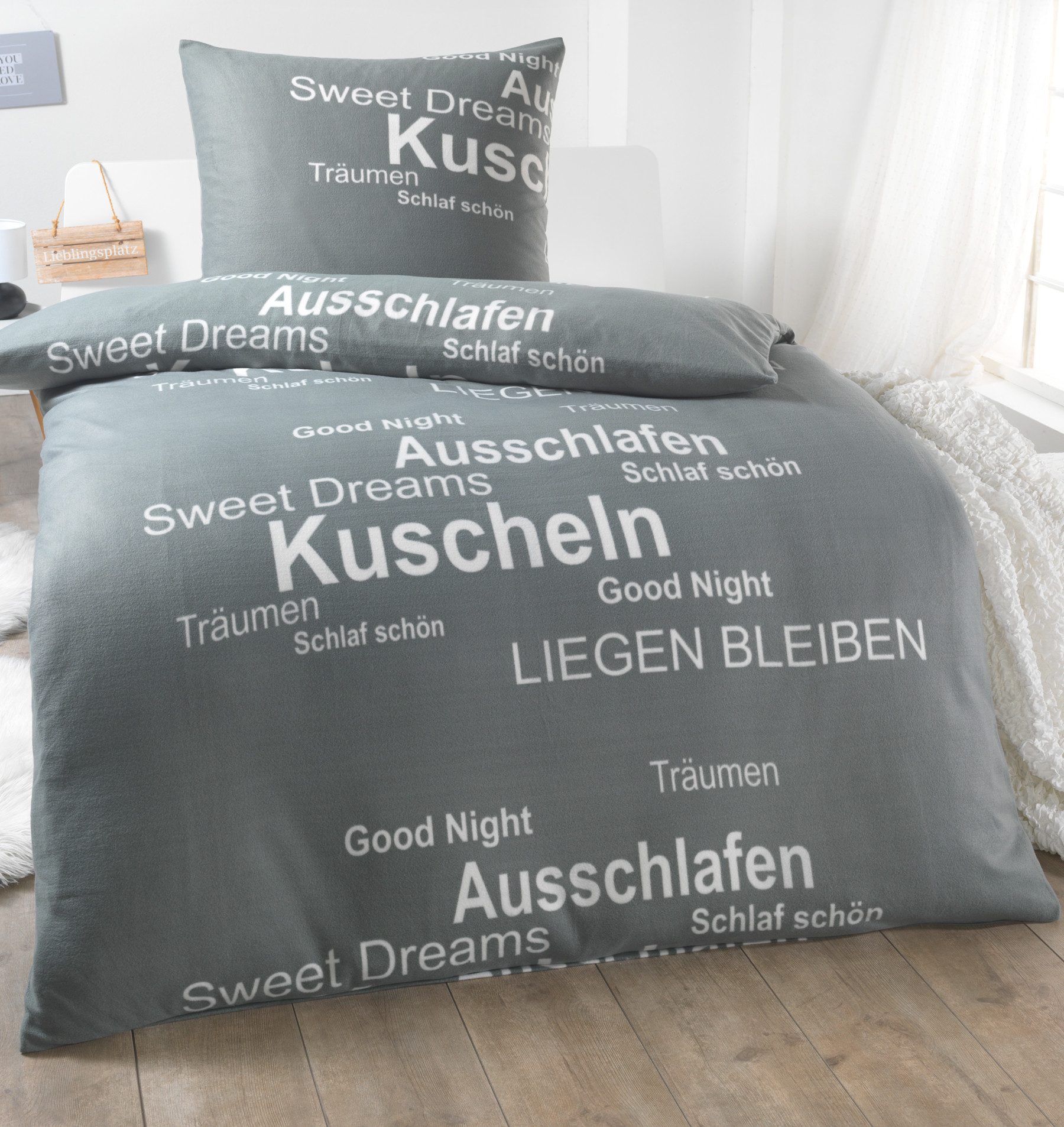 Dreamhome Bettwäsche Thermo Fleece kuschelig weiche Winterbettwäsche, Thermo Fleece, 2 teilig, Für Allergiker geeignet, pflegeleicht, angenehm weicher Stoff