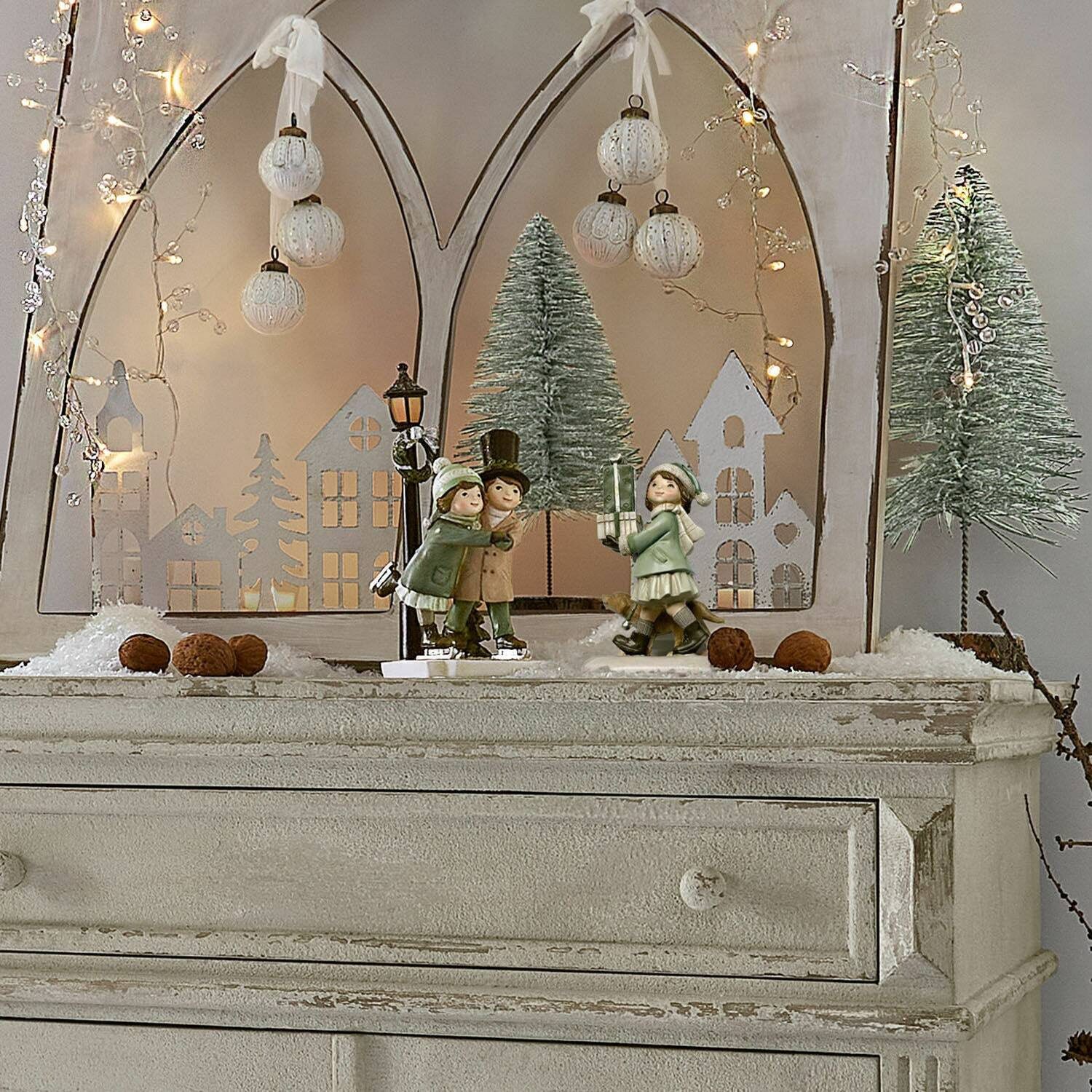 Mirabeau Weihnachtsfigur Deko-Figur 2er Set Marquelline bunt (2er Set, 2er Set)