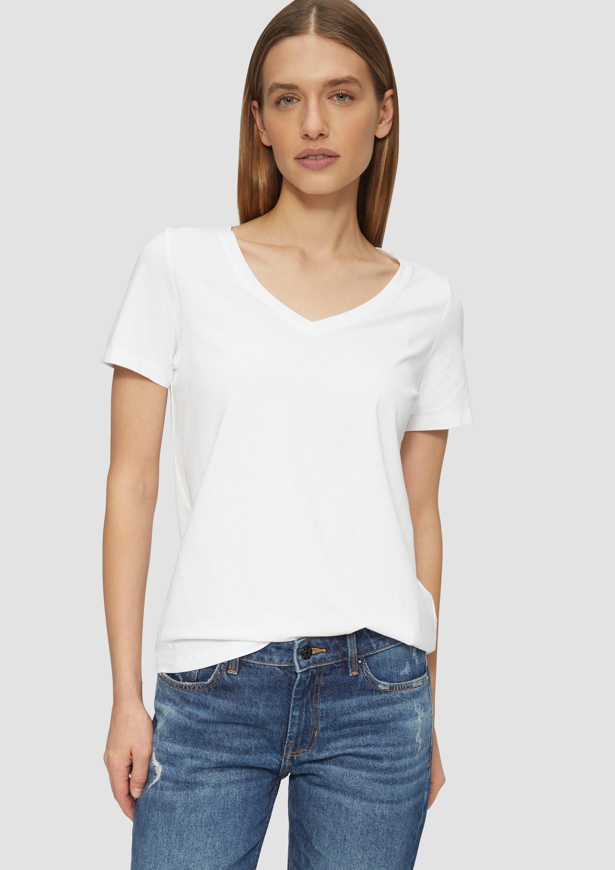 s.Oliver Kurzarmshirt T-Shirt T-Shirt mit V-Ausschnitt günstig online kaufen