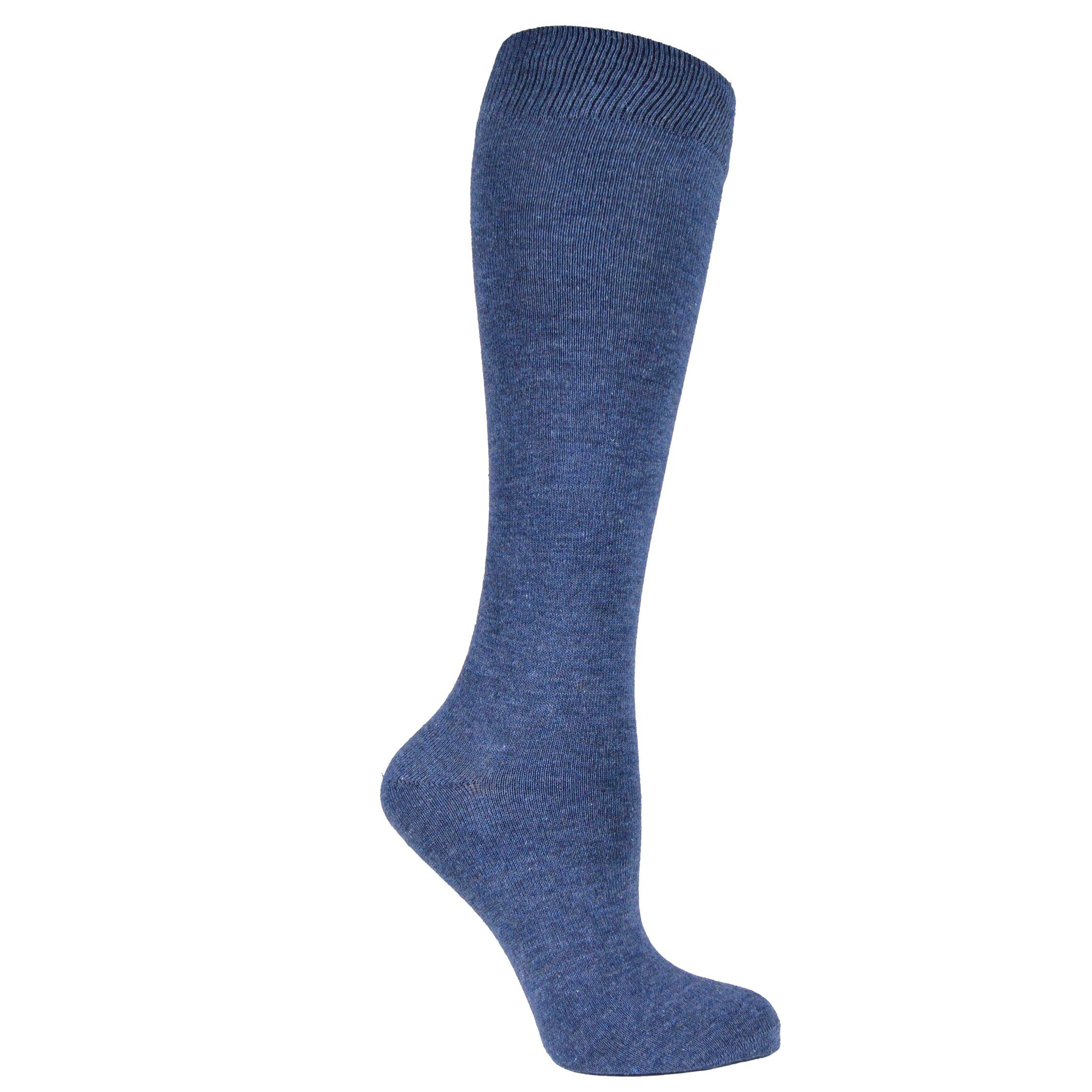 Socked Kniestrümpfe Damen Kniestrümpfe, Baumwolle (6-Paar, 4 verschiedene Farben) Baumwolle, lange Socken,Strümpfe, guter Halt, kniehoch, Uni / Karo