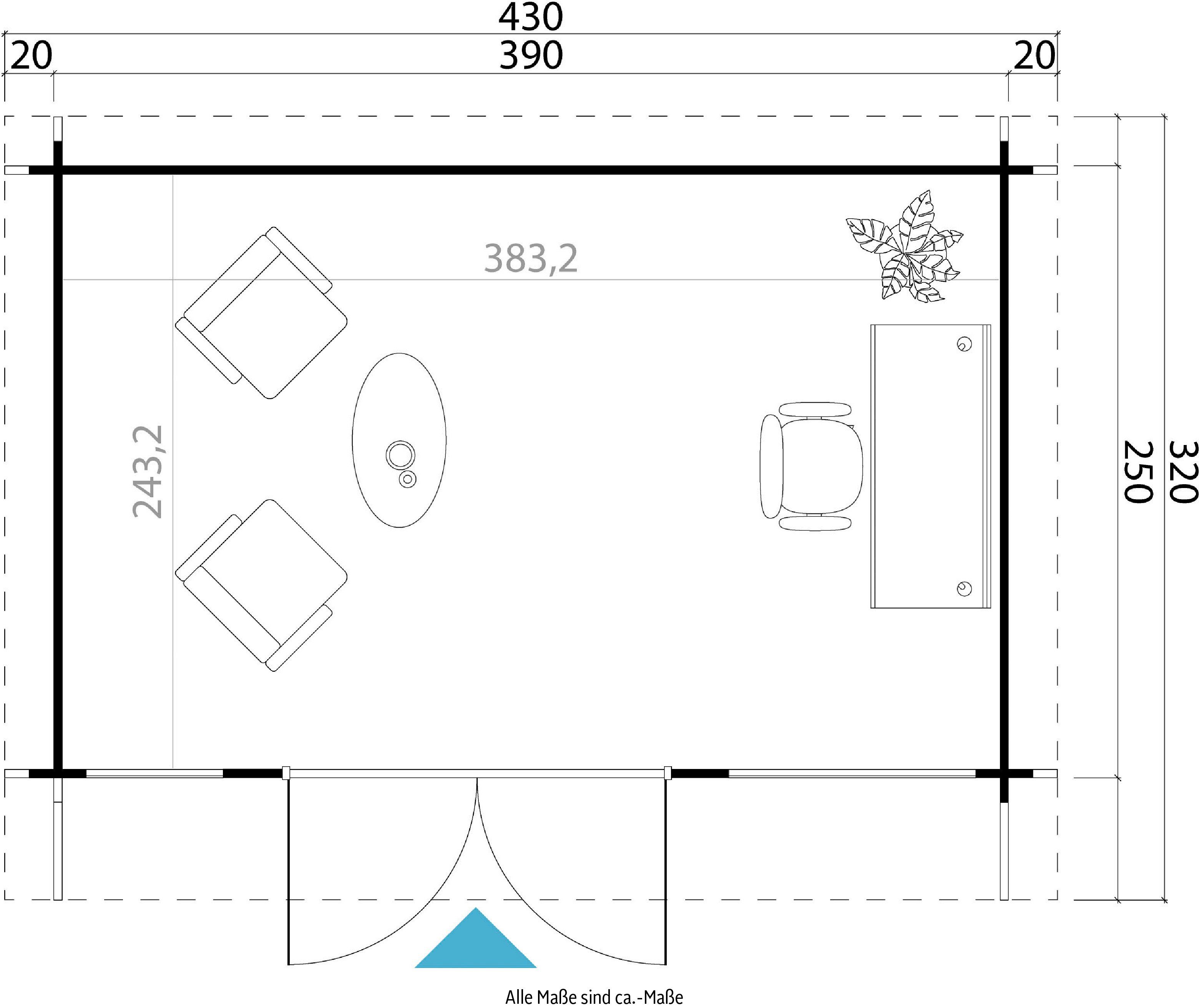 (Set, BxT: zum verlegen) Fussbodenbretter schwedenrot MAJA 430x320 inkl. Gartenhaus LASITA cm, DORSET,