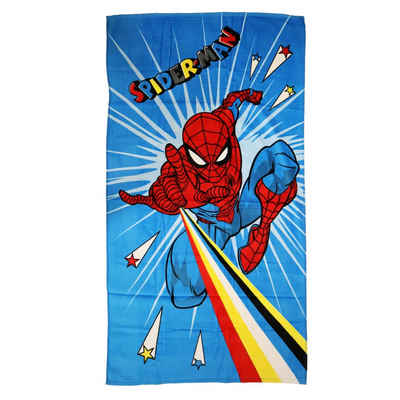 MARVEL Strandtuch Spiderman Kinder Jungen Badetuch, Baumwolle, Gr. 70x140 cm, 100% Baumwolle