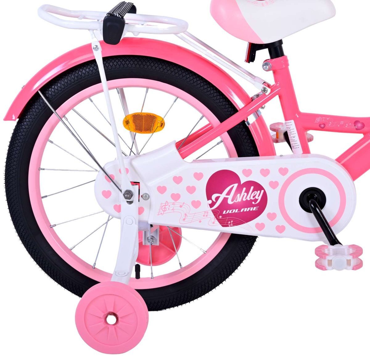 T&Y Trade Kinderfahrrad 18 Zoll Fahrrad Kinder Mädchen Fahrrad Mädchenfahrrad Rad Ashley 31834, 1 Gang, Rücktrittbremse, Gepäckträger, Stützräder, Korb, Seitenständer