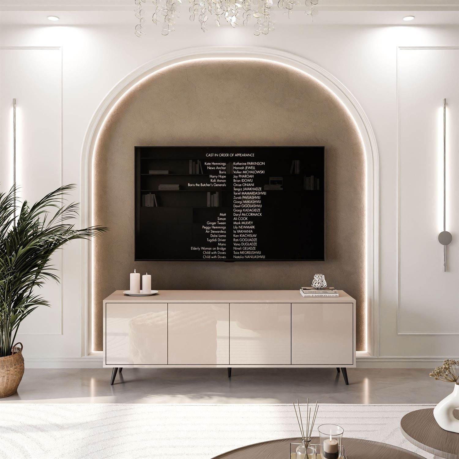 Lookway TV-Schrank SANAYI in Kaschmir mit eleganten Füßen Breite: 156 cm günstig online kaufen