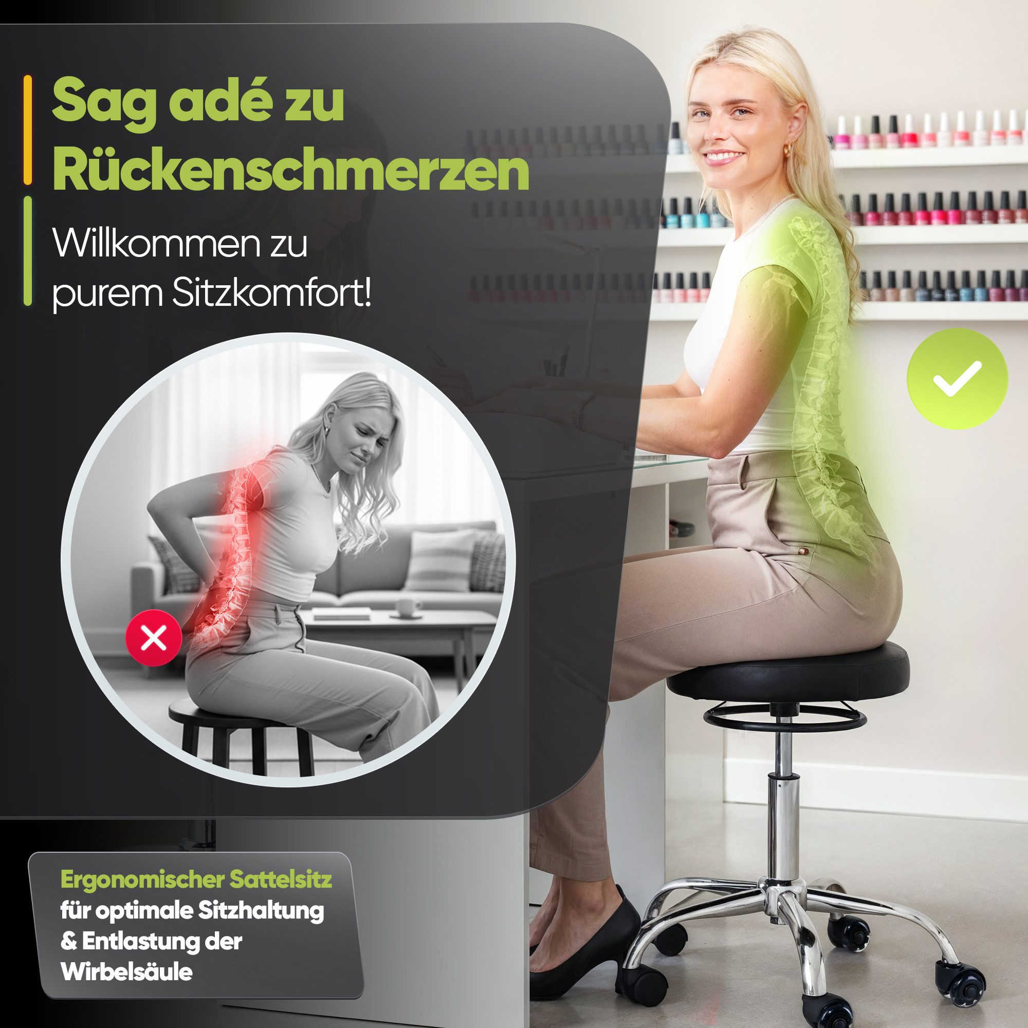 Steinlife Arbeitshocker Ergonomisch [TESTSIEGER] Bürohocker Höhenverstellba günstig online kaufen