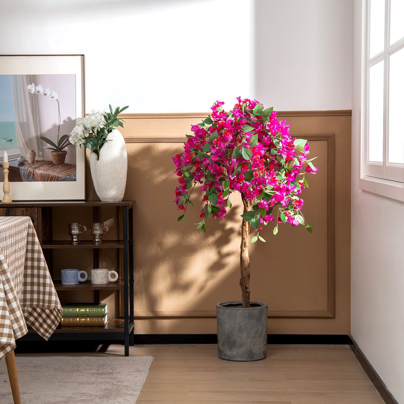 Kunstpflanze, COSTWAY, Höhe 135 cm, Kunstblume günstig online kaufen