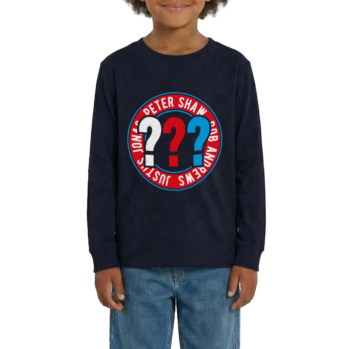 T-Shirt Die Drei Fragezeichen Kids Logo Kreis Teenager Premium Langarmshirt