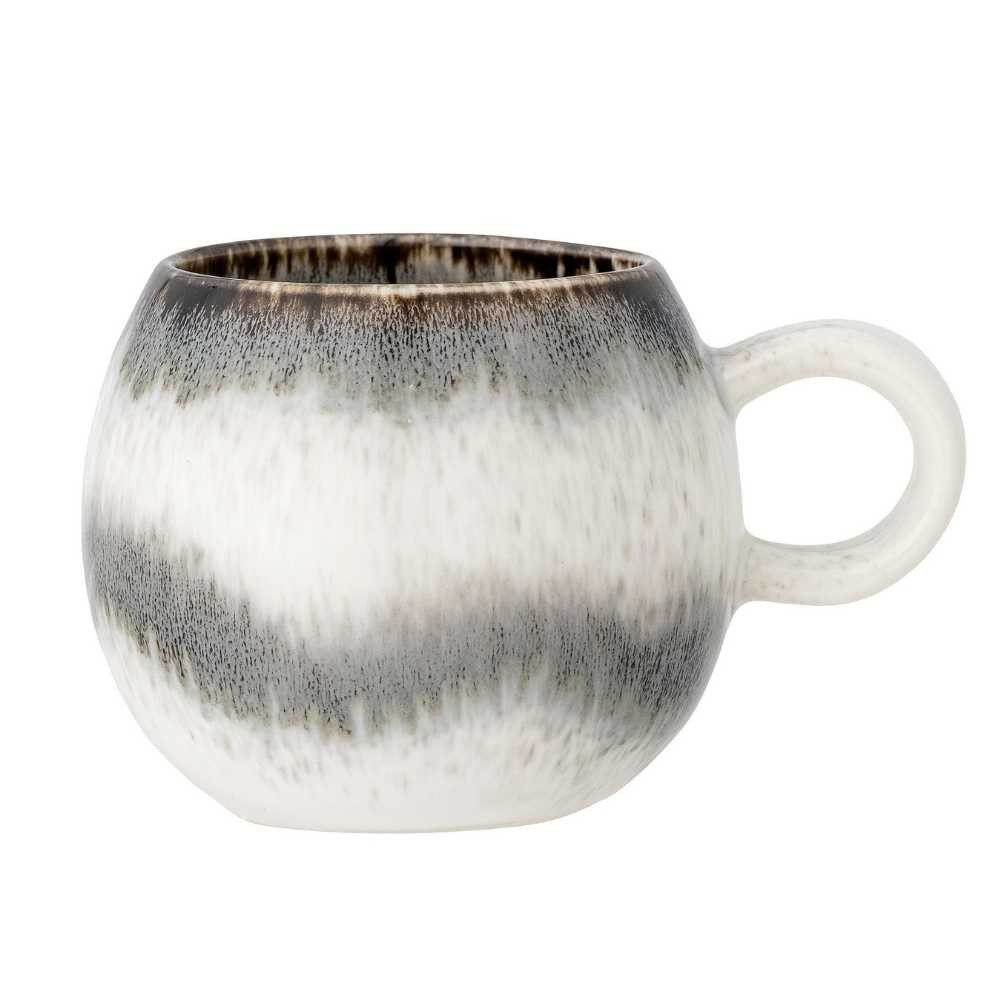 Bloomingville Becher Bloomingville Becher PAULA Grau Weiß mit Henkel